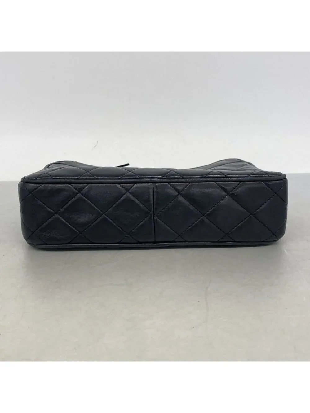 Chanel Shoulder Bag Quilted Lambskin Black Gold